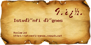 Istvánfi Ágnes névjegykártya